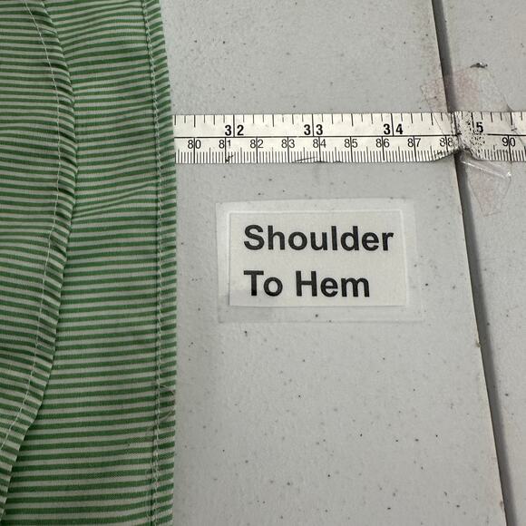 Fabrizio by Ativa Womens Shirt Size XXL Green Stripe Vintage Y2K Butterflies - Picture 6 of 7